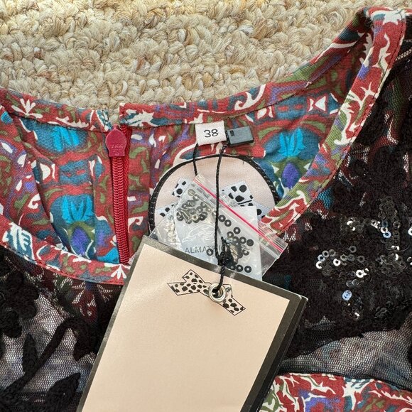 Almatrichi lace sequin dress floral back zip 38 (US 6) ‎ mantingm07 - Picture 6 of 9